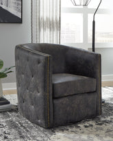 Orleans Furniture - Ashley Furniture - Brentlow Swivel Accent Chair - Swivel Accent Chair / Granite - A3000741